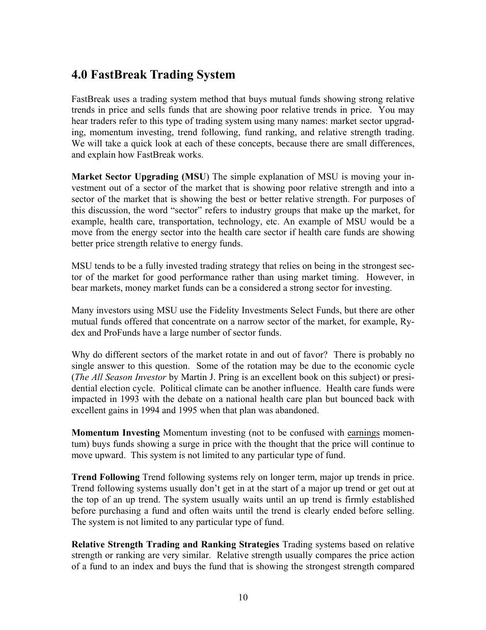 0 fastbreak trading system | EdgeWare FastBreak Standard Version 5 User Manual | Page 10 / 90