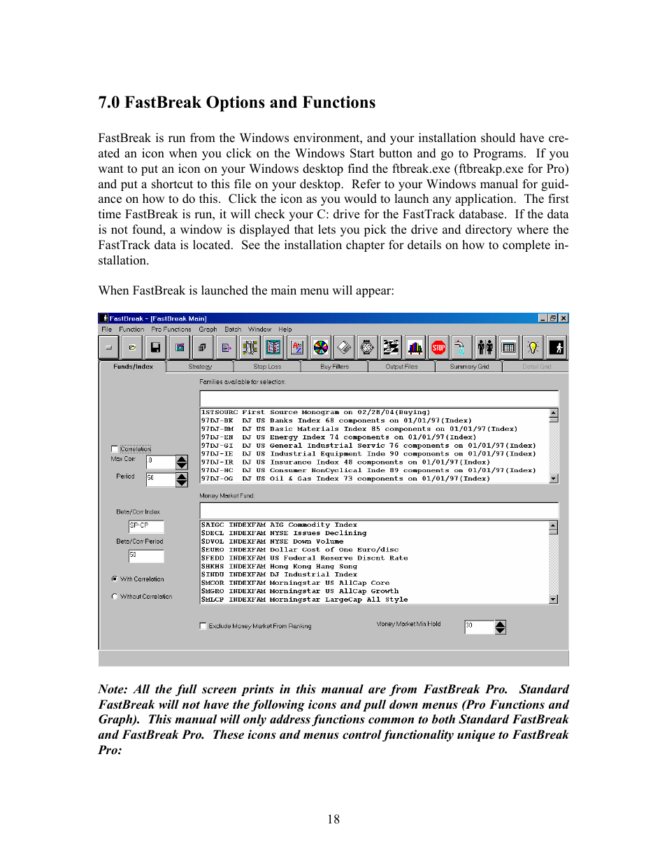 0 fastbreak options and functions | EdgeWare FastBreak Standard Version 5 User Manual | Page 18 / 90