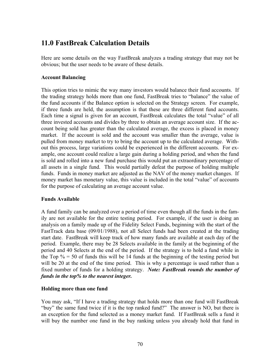 0 fastbreak calculation details | EdgeWare FastBreak Standard Version 5 User Manual | Page 70 / 90