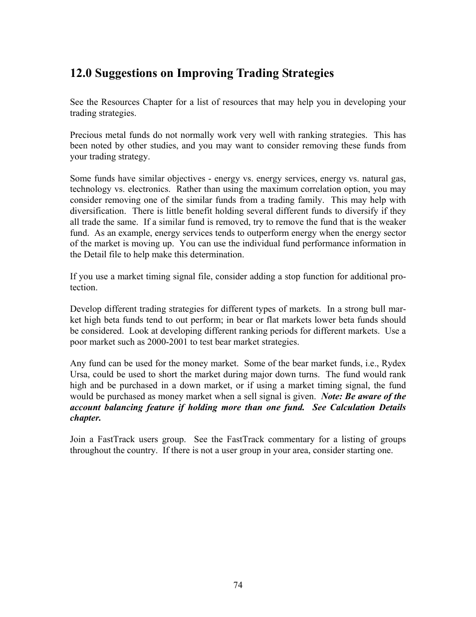 0 suggestions on improving trading strategies | EdgeWare FastBreak Standard Version 5 User Manual | Page 74 / 90