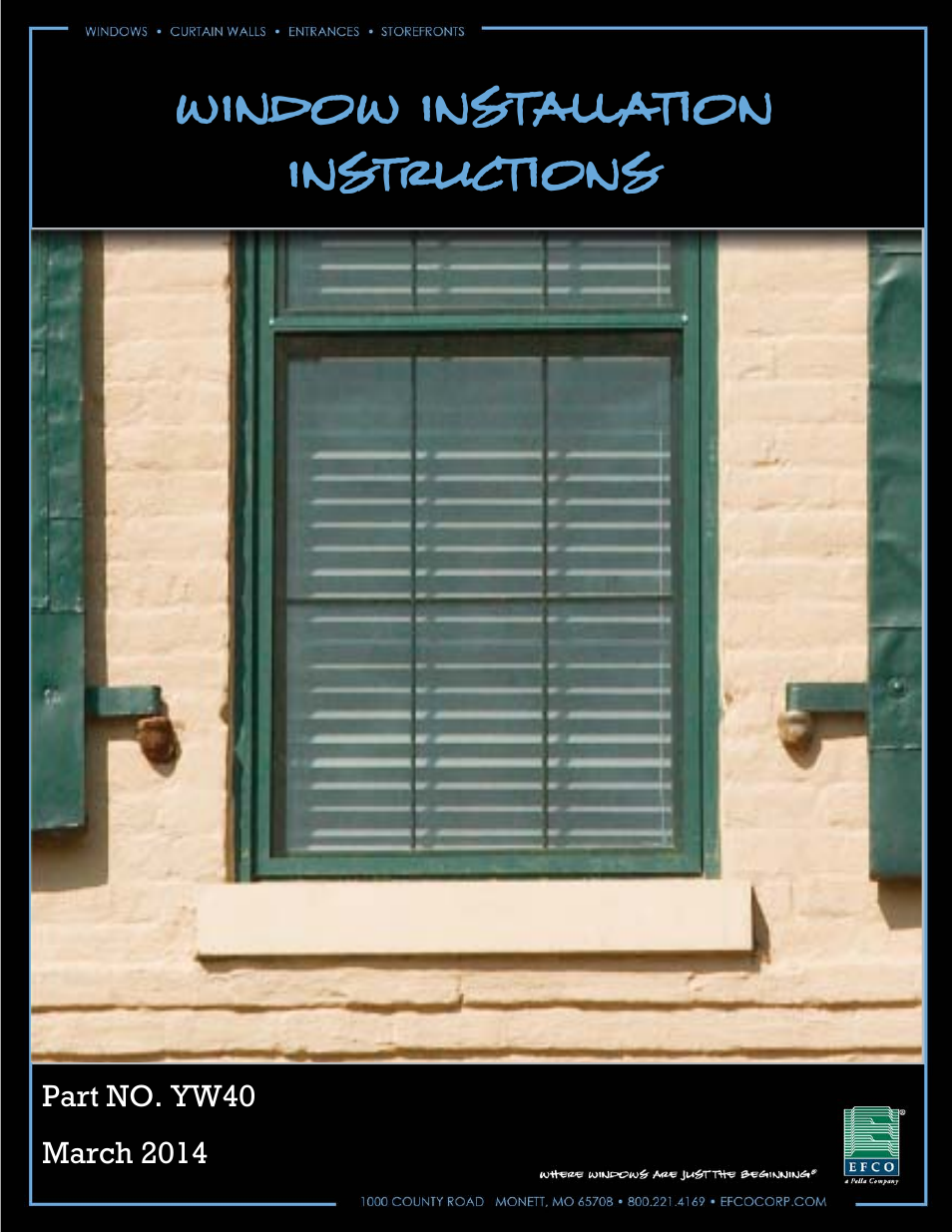 EFCO Special Purpose Windows Installation User Manual | 58 pages
