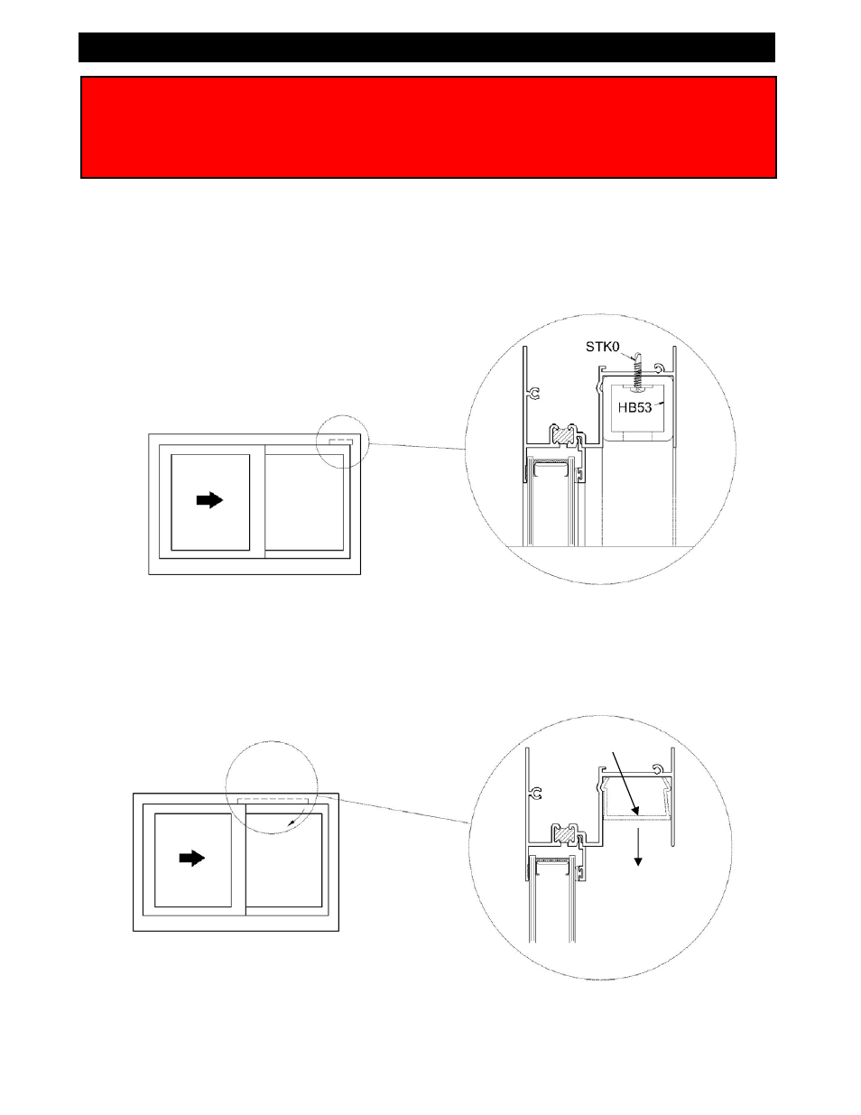 Slider sash removal, Sliding window sash removal, Horizontal sliding window sash removal | EFCO Special Purpose Windows Installation User Manual | Page 28 / 58