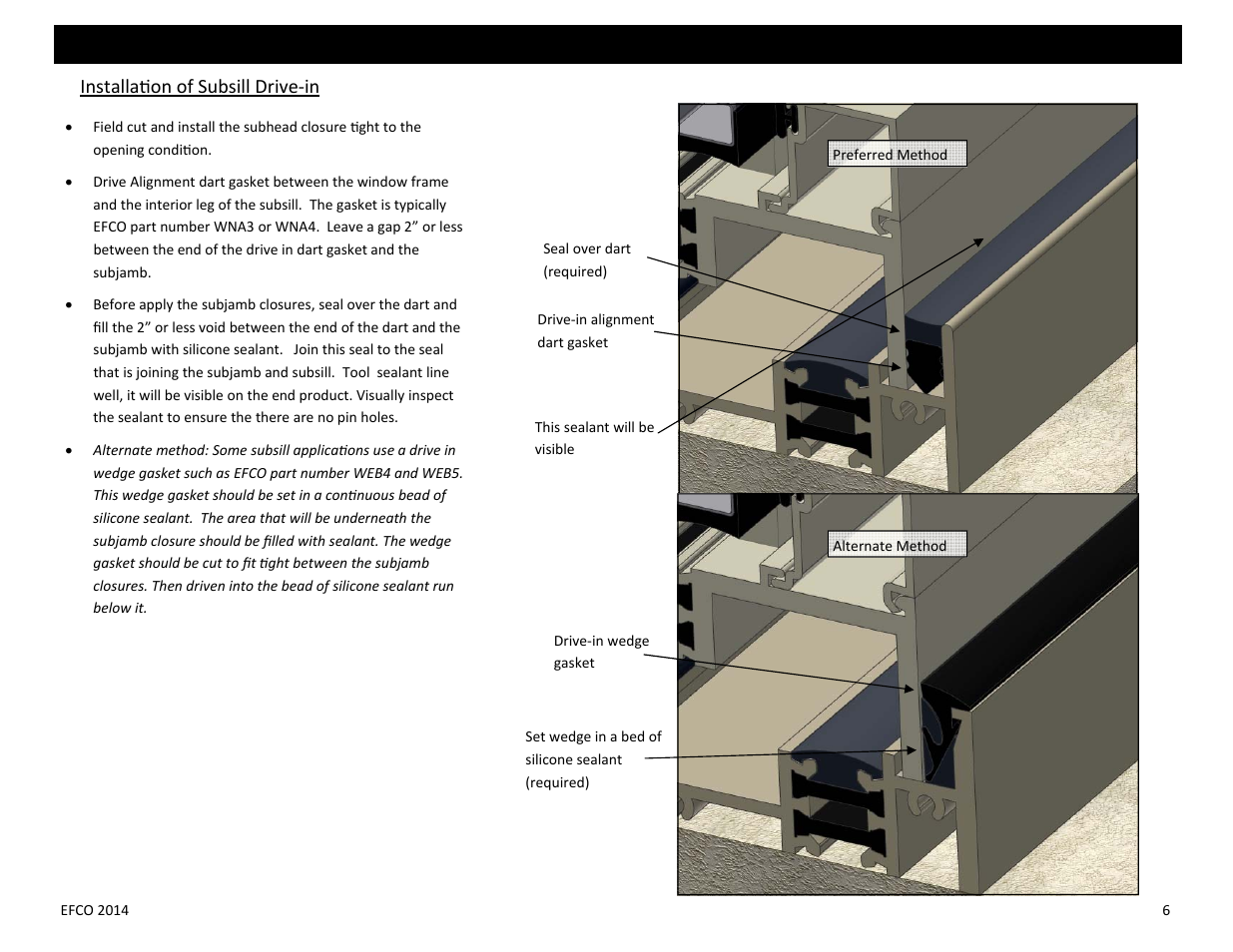 Installa on of subsill drive‐in | EFCO Special Purpose Windows Installation User Manual | Page 45 / 58