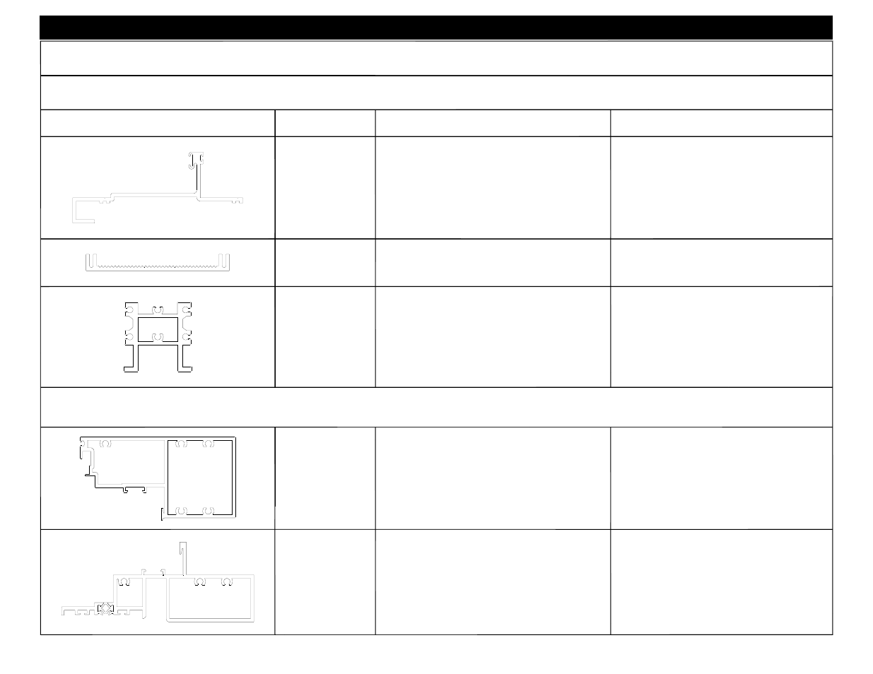 Profile part # description, Extrusions - 8" system 17h8, 17h7 | 17j3, Frame extrusions - 8" system vent frames 17k2, 1h65 | EFCO 8800 Series Assembly Instructions Vol.1 User Manual | Page 17 / 35