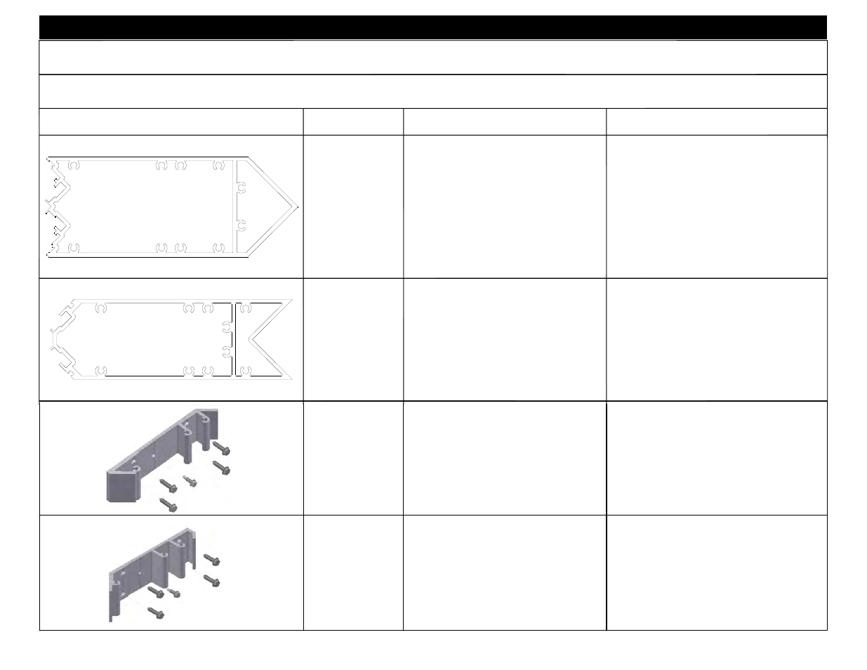 Profile part # description, Frame extrusions - 8" system corners 17j4, 17j5 | 17j6, 17j7 | EFCO 8800 Series Assembly Instructions Vol.1 User Manual | Page 18 / 35