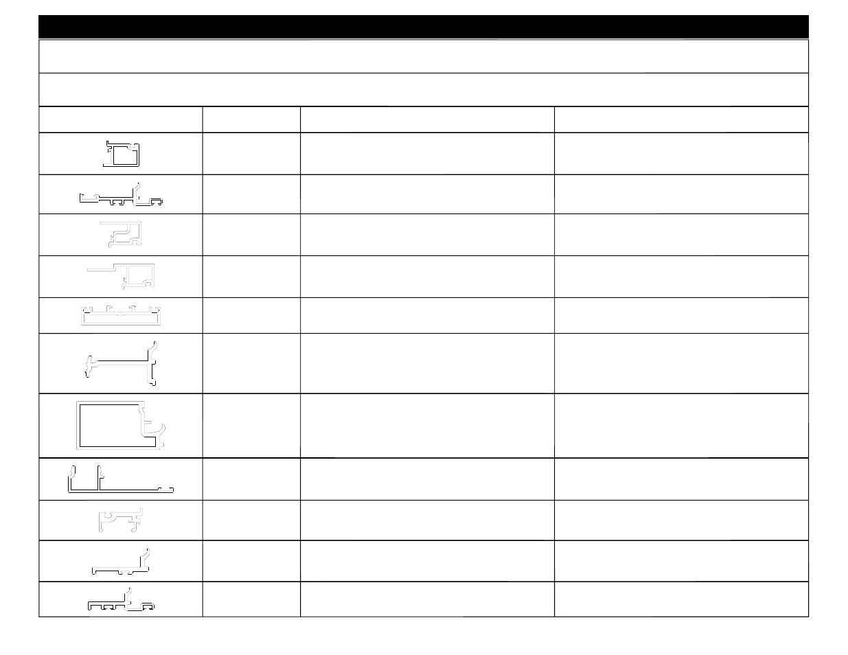 Profile part # description, Extrusions 17b4, 17b5 | 17k1, 17k0, 17b8, 17b9, 17h5, 17a5, 17a4 | EFCO 8800 Series Assembly Instructions Vol.1 User Manual | Page 21 / 35