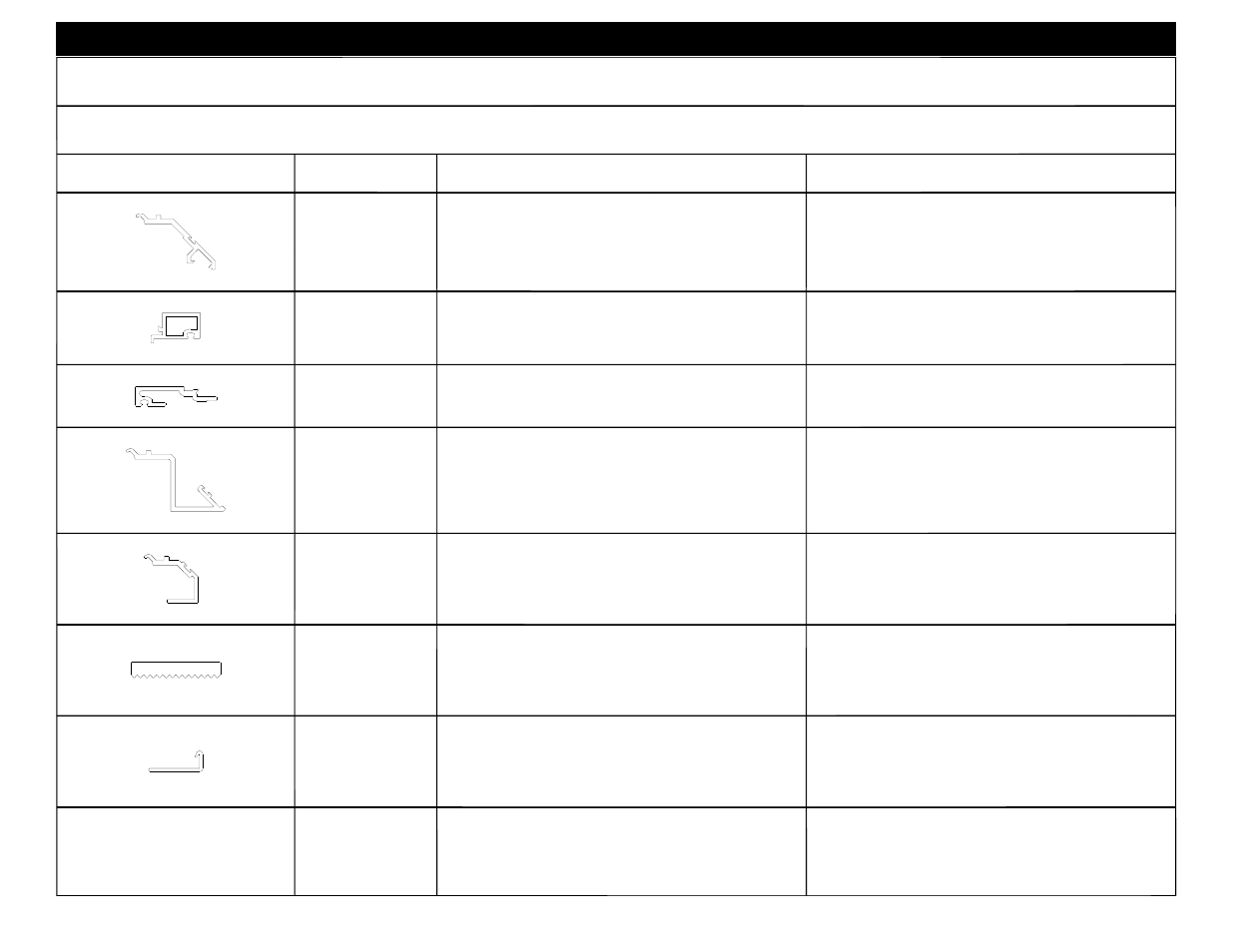 Profile part # description, Extrusions 17e7, 17j9 | 17e9, 17f6, 17f7, 17d3, 17l6 | EFCO 8800 Series Assembly Instructions Vol.1 User Manual | Page 23 / 35