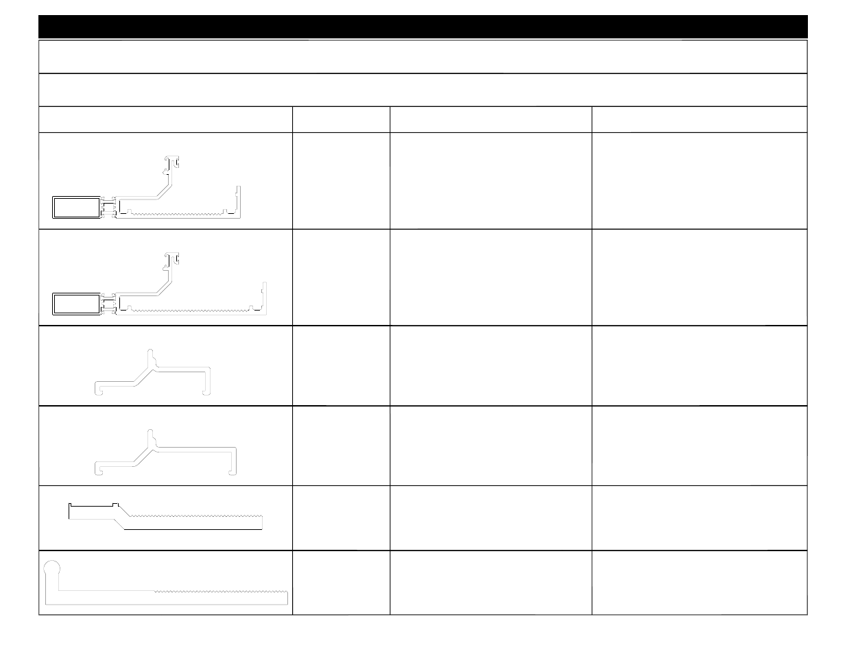 Section 2 - parts identification, Extrusion profile part # description, 4g99 | 1h62, 17c8, 17h9, 17c6, 17d4 | EFCO 8800 Installation Instructions User Manual | Page 5 / 68