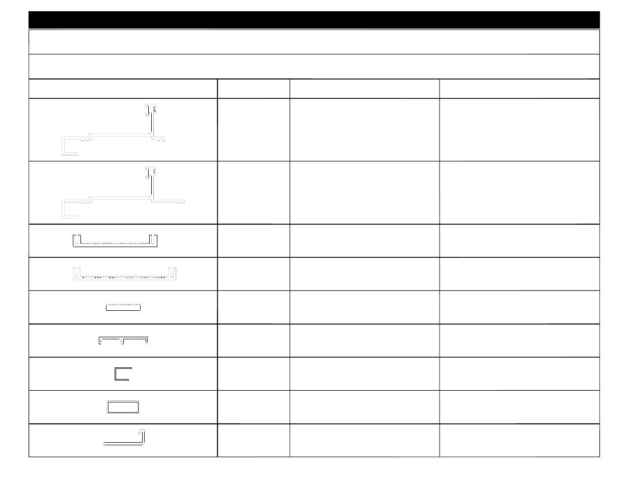 Extrusion profile part # description | EFCO 8800 Installation Instructions User Manual | Page 6 / 68