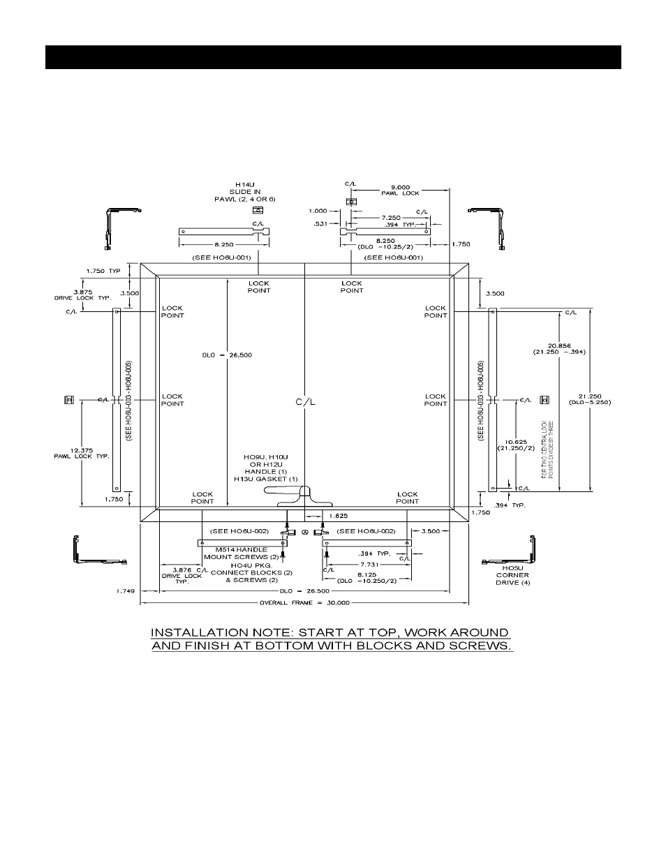 Series 875 vent hardware location | EFCO 875X Wall Vent User Manual | Page 28 / 31