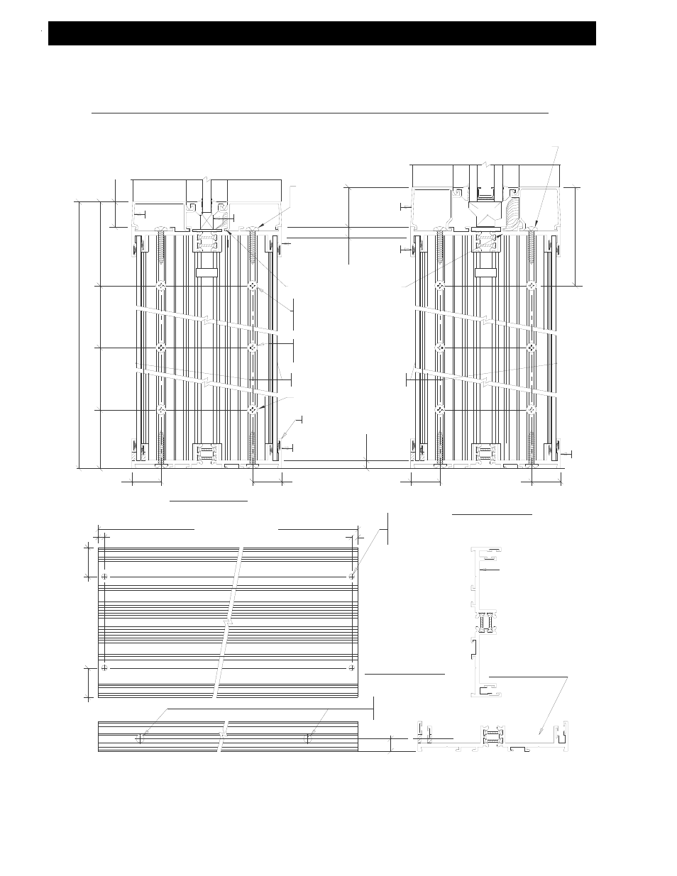 Adjustable height side lite base - 4 1/2" deep, Fig. # 43, Fig. # 44 | Fig. # 42, See fig. # 43 for 1" glazing, Vertical member prep for adjustable side lite base, See fig. # 42 for 1/4" glazing, Step 1), Side lite base head and sill prep, Step 2) | EFCO 403 Series Storefront User Manual | Page 56 / 94