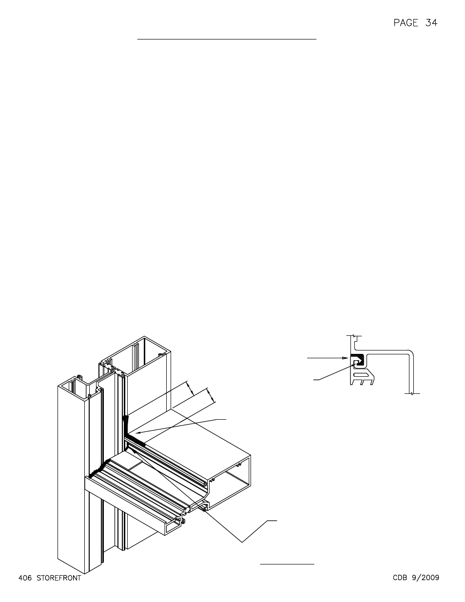 Glass installation, B - glass installation, Fig. # 40 | Step 1) gasket installation for outside glaze | EFCO 406 (T) Series User Manual | Page 36 / 41