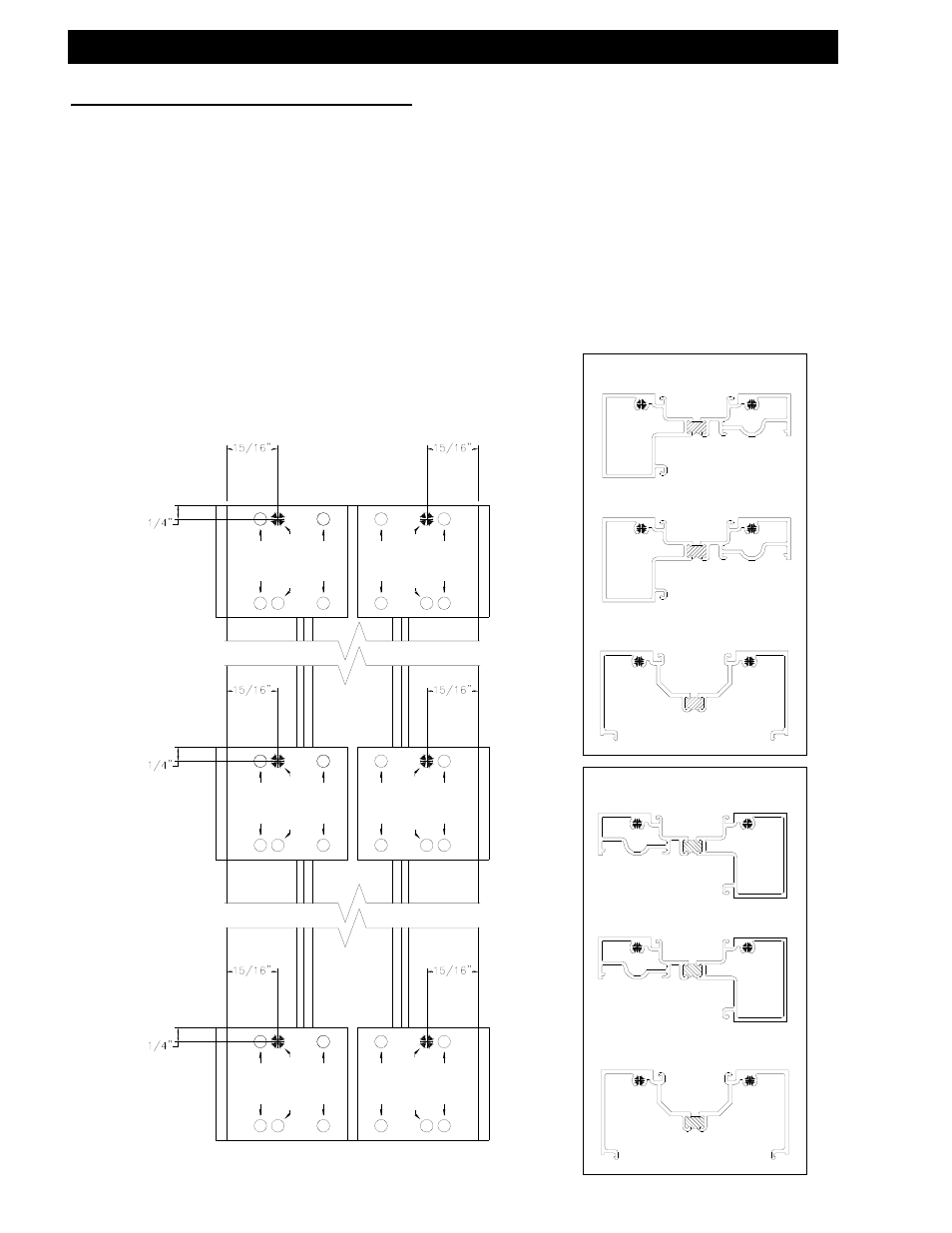 Left hand mullion shown, right hand opposite, Series 433 triple set installation instructions | EFCO 433 Series User Manual | Page 18 / 90