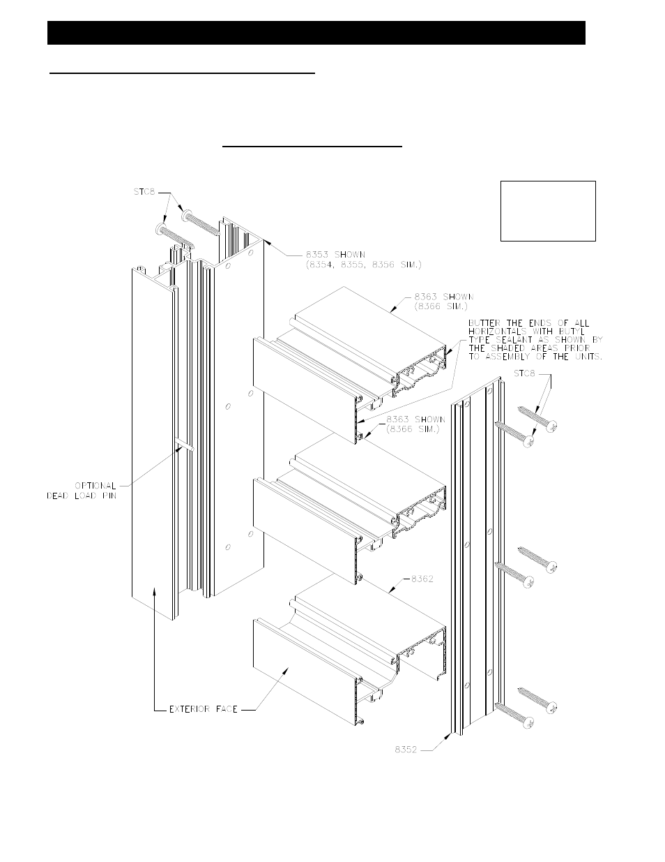 Screw spline - offset glazed assembly, A. screw spline (offset and center-set), Offset glazed assembly | EFCO 433 Series User Manual | Page 32 / 90