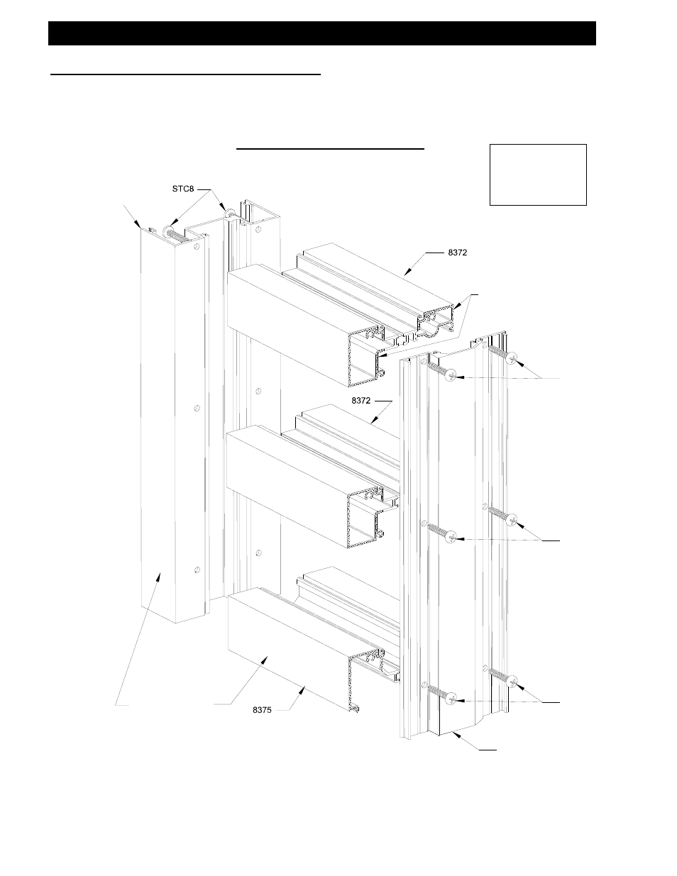 A. screw spline (offset and center-set), Center glazed assembly | EFCO 433 Series User Manual | Page 35 / 90