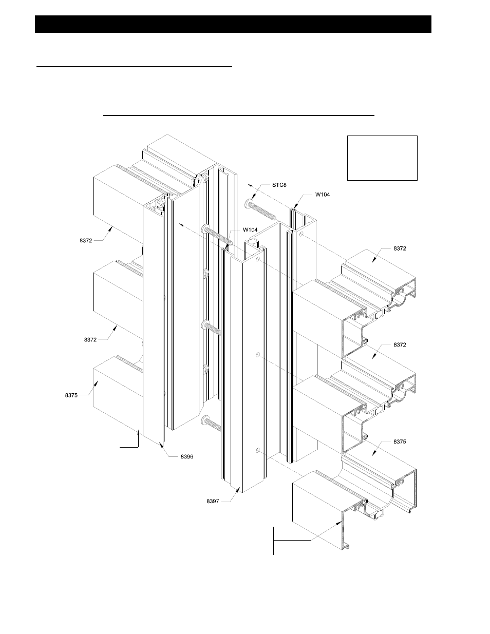 A. screw spline (offset and center-set), Center glazed assembly with expansion mullion | EFCO 433 Series User Manual | Page 38 / 90