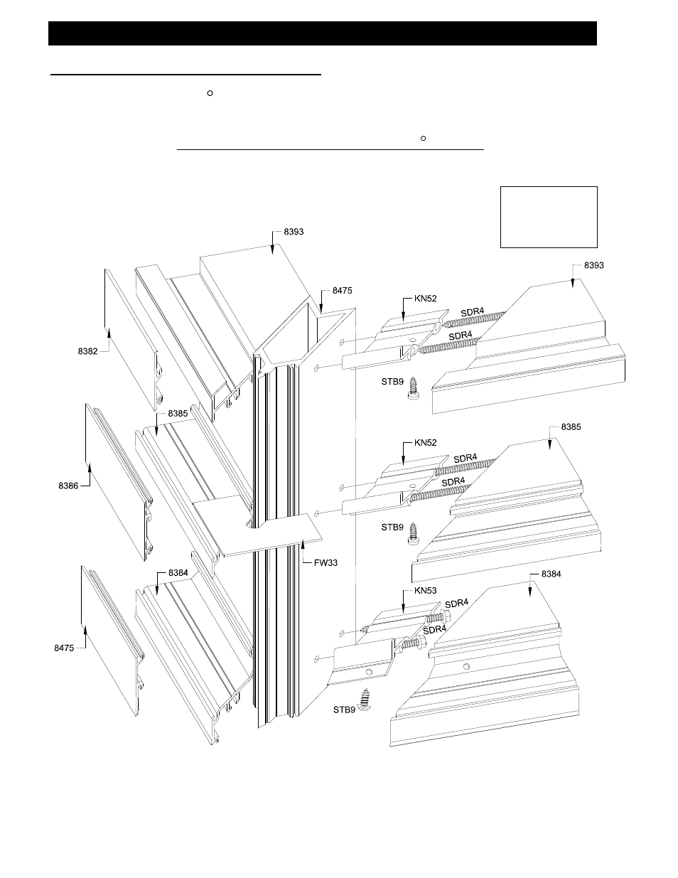 Screw spline 90 degree corner - offset, D. screw spline 90  corner (offset), Offset glazed assembly | EFCO 433 Series User Manual | Page 44 / 90