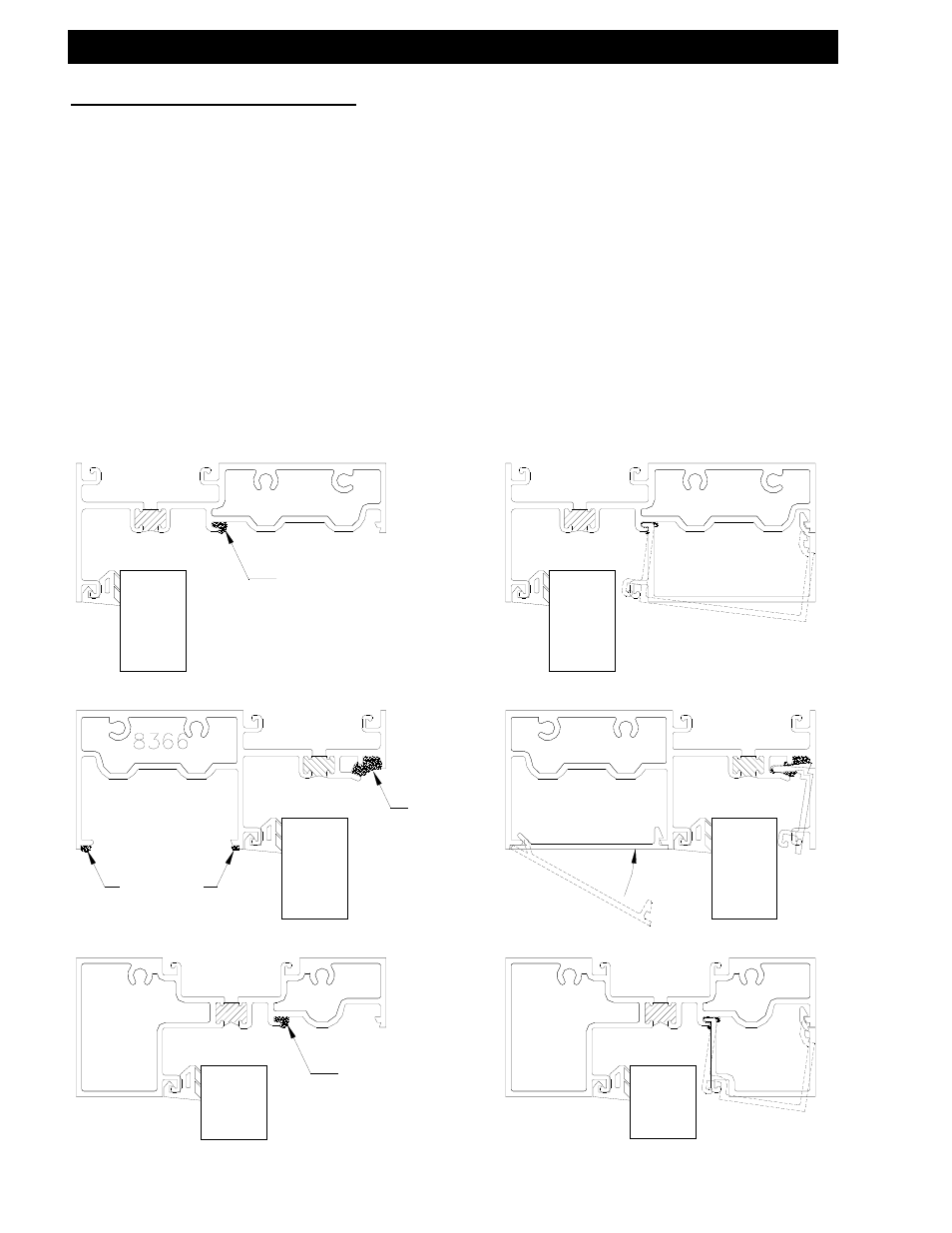 Installing removable glass stop, Step 11) installing removable glass stop, Includes offset and center-set glazing) | EFCO 433 Series User Manual | Page 86 / 90
