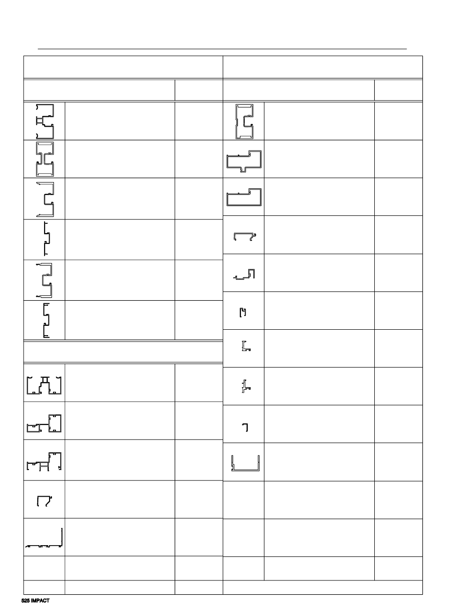 Parts identification, Horizontals, Verticals | Door frames | EFCO 525 Series User Manual | Page 4 / 45