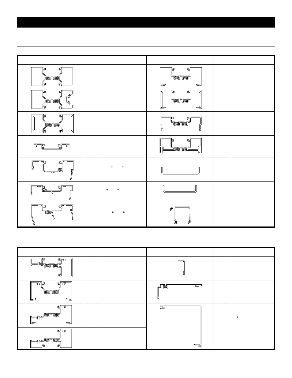 Series 403x storefront installation instructions, Vertical parts, Horizontal parts | EFCO 403X Series User Manual | Page 4 / 29