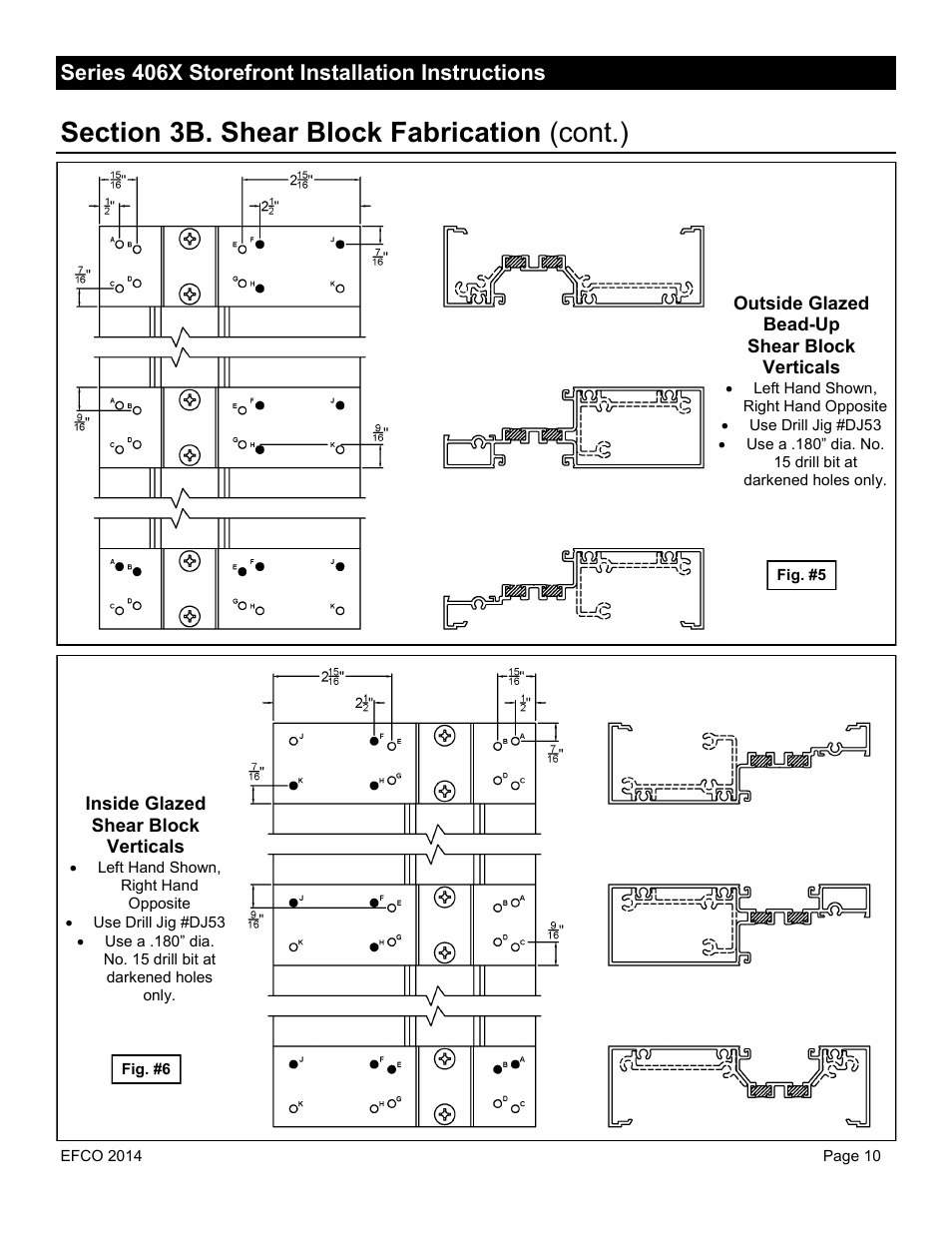 Series 406x storefront installation instructions | EFCO 406X Series User Manual | Page 10 / 25