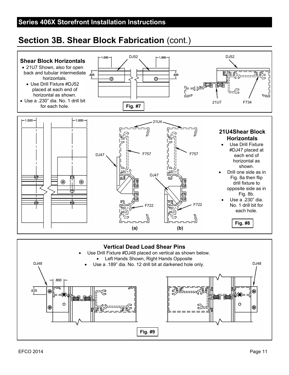 Series 406x storefront installation instructions | EFCO 406X Series User Manual | Page 11 / 25