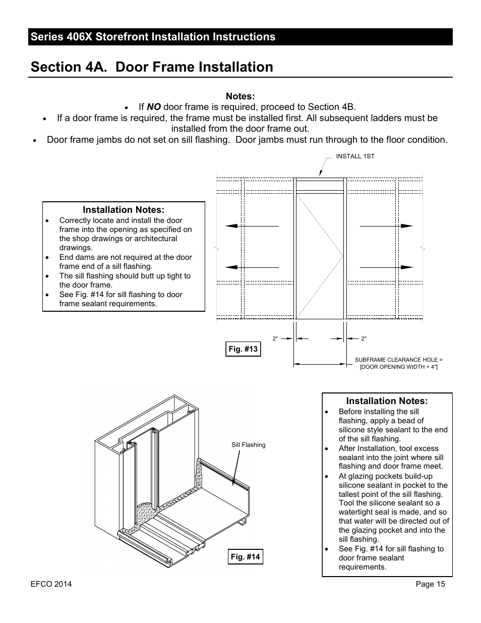 Series 406x storefront installation instructions | EFCO 406X Series User Manual | Page 15 / 25