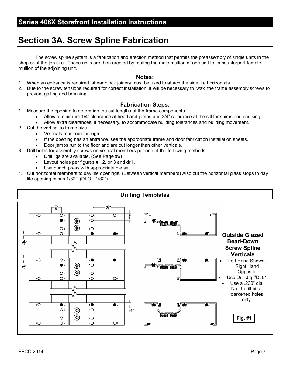 Series 406x storefront installation instructions | EFCO 406X Series User Manual | Page 7 / 25