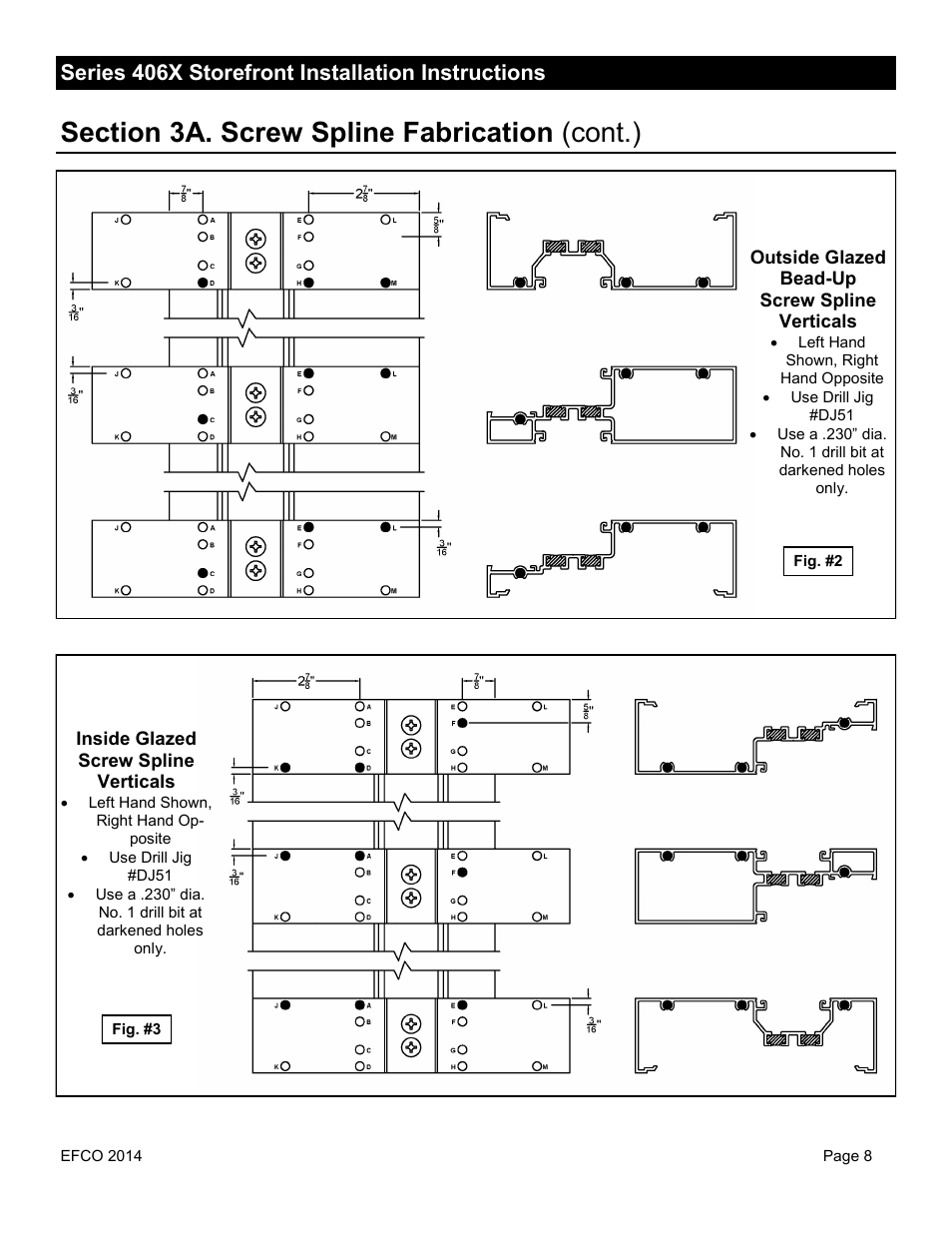 Series 406x storefront installation instructions | EFCO 406X Series User Manual | Page 8 / 25