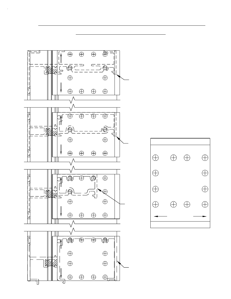 Drilling template for captured mullions, Fabrication, A. drilling template | Page 5 | EFCO 945 Series User Manual | Page 7 / 50