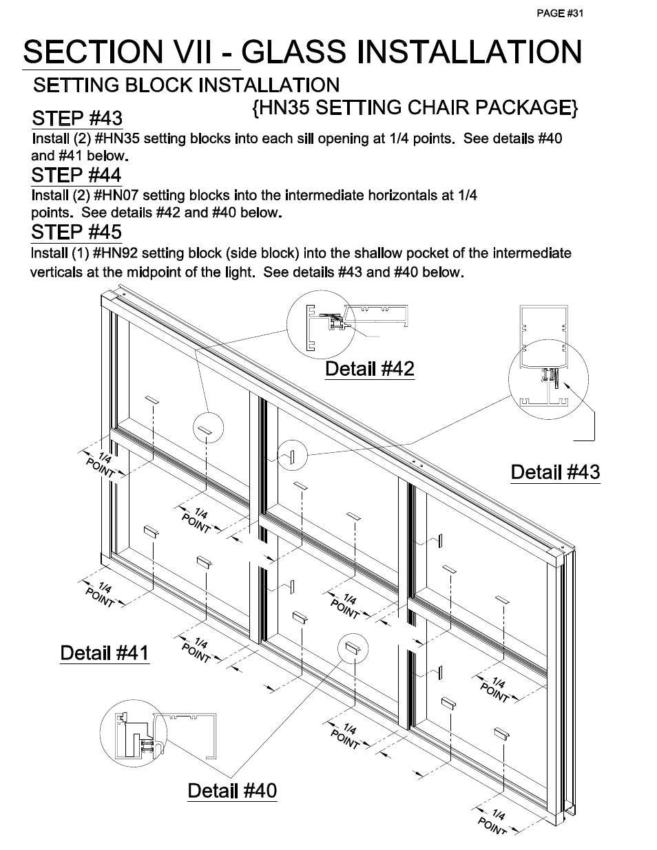 Setting block installation, Frame installatio | EFCO 955 Series User Manual | Page 33 / 45