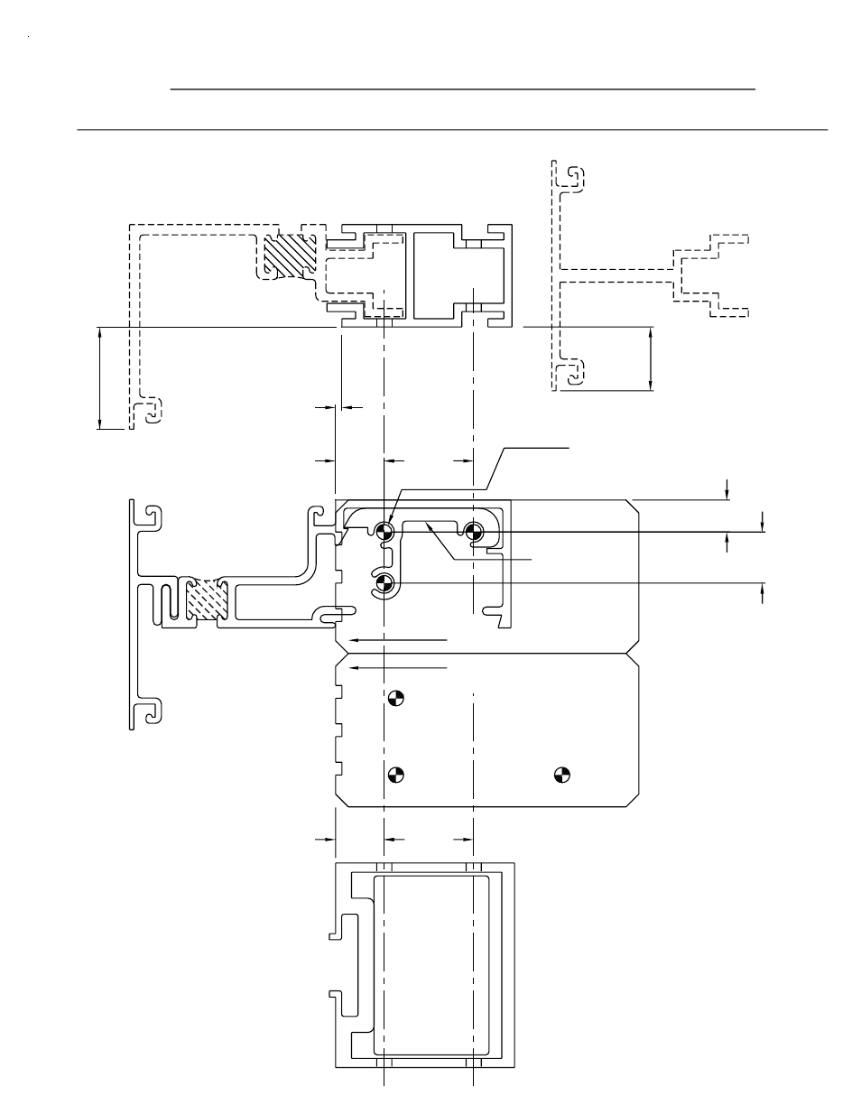 903/904 drilling template, D) head and si, Butt glazed | Verticals, Captured verticals, 2 pc. jamb | EFCO 904 Series User Manual | Page 14 / 52