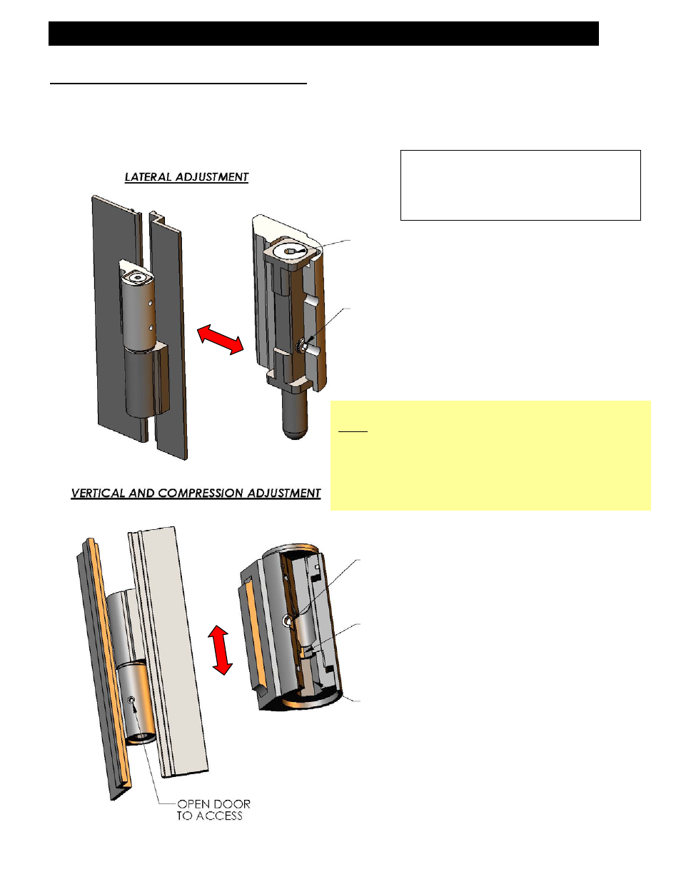 Hinge adjustment | EFCO Terrastile Door User Manual | Page 9 / 13