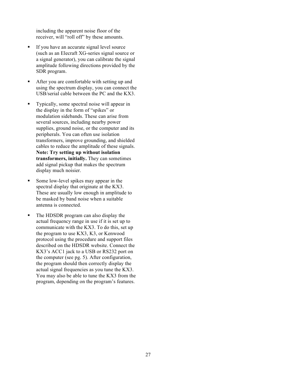 Elecraft KX3 Owner's Manual User Manual | Page 27 / 58