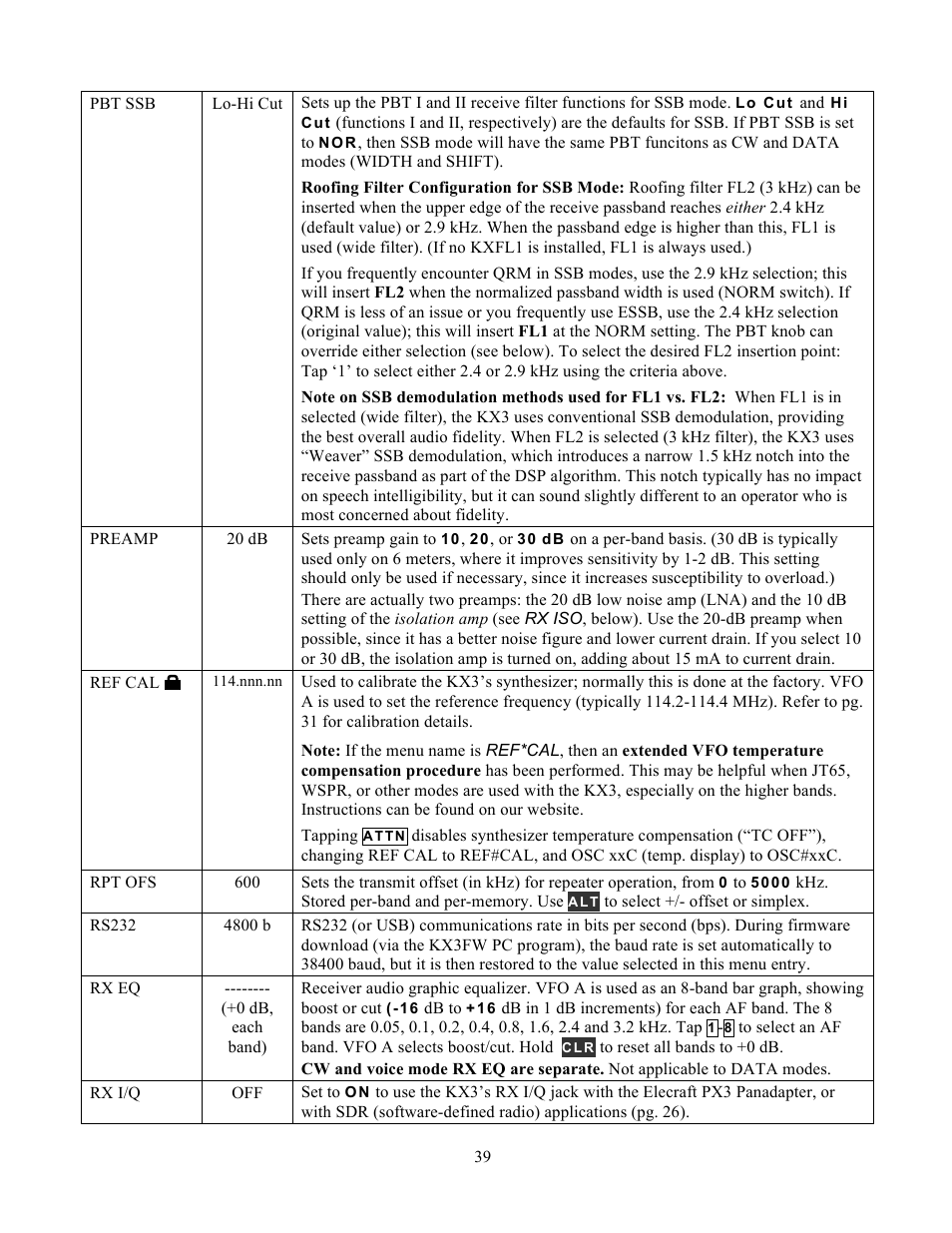 Elecraft KX3 Owner's Manual User Manual | Page 39 / 58