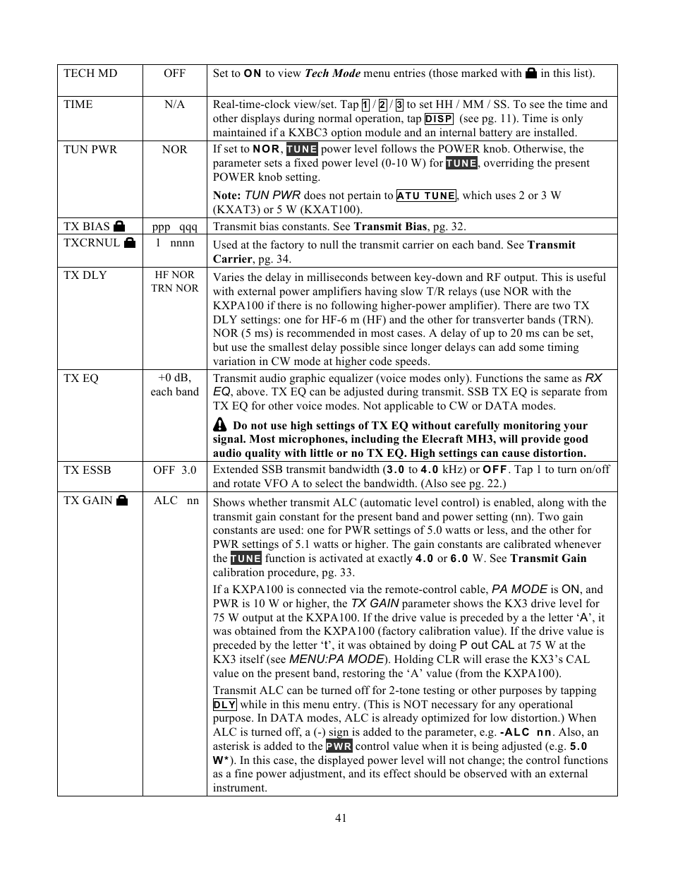 Elecraft KX3 Owner's Manual User Manual | Page 41 / 58