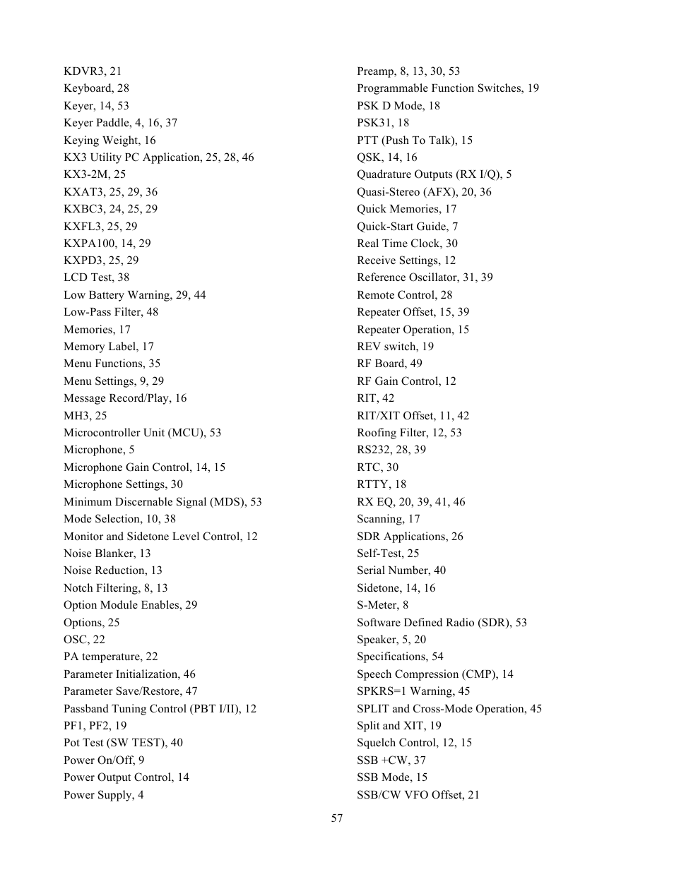 Elecraft KX3 Owner's Manual User Manual | Page 57 / 58