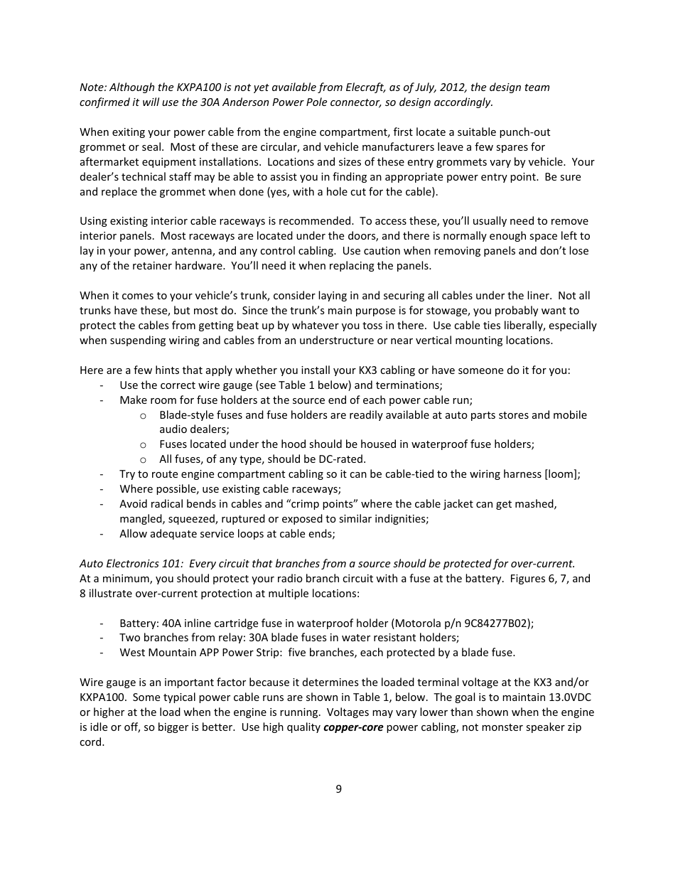 Elecraft KX3 Mobile Installation And Operation Guide User Manual | Page 9 / 17