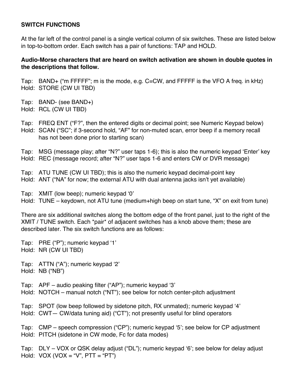 Elecraft KX3 Guide for Blind Operators User Manual | Page 3 / 7