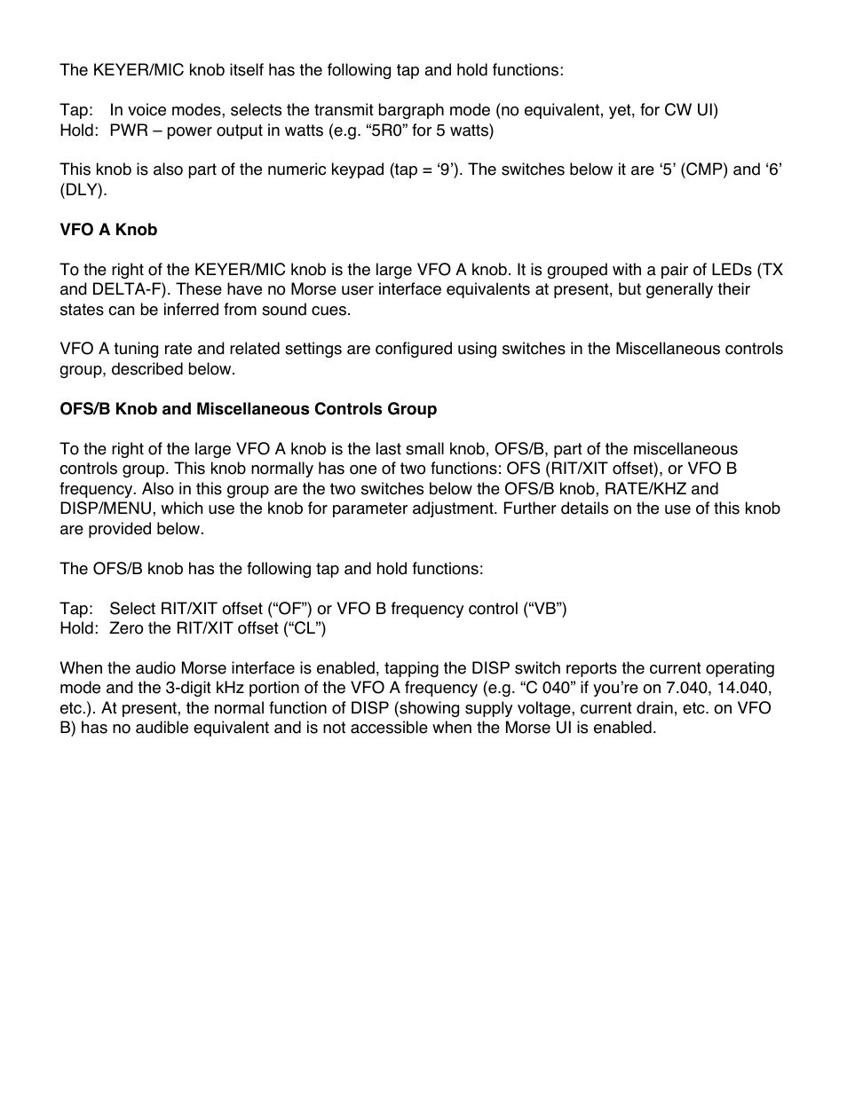 Elecraft KX3 Guide for Blind Operators User Manual | Page 6 / 7