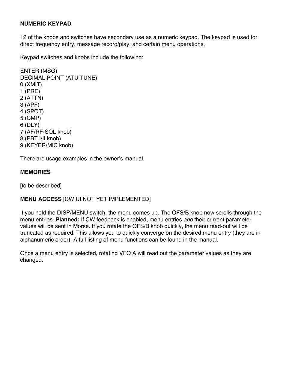 Elecraft KX3 Guide for Blind Operators User Manual | Page 7 / 7