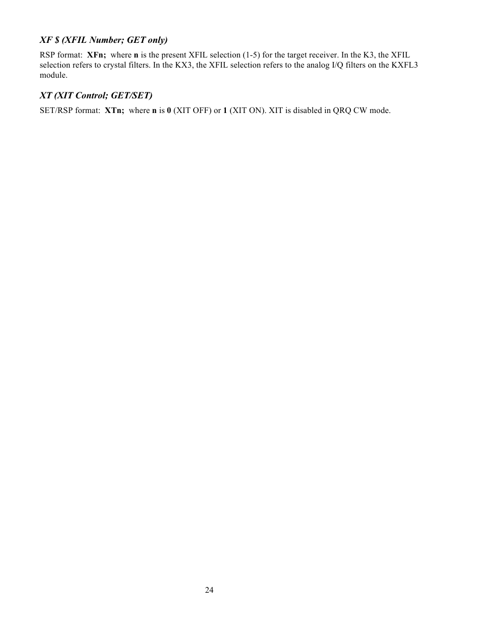 Elecraft KX3 Programmers Reference User Manual | Page 24 / 26