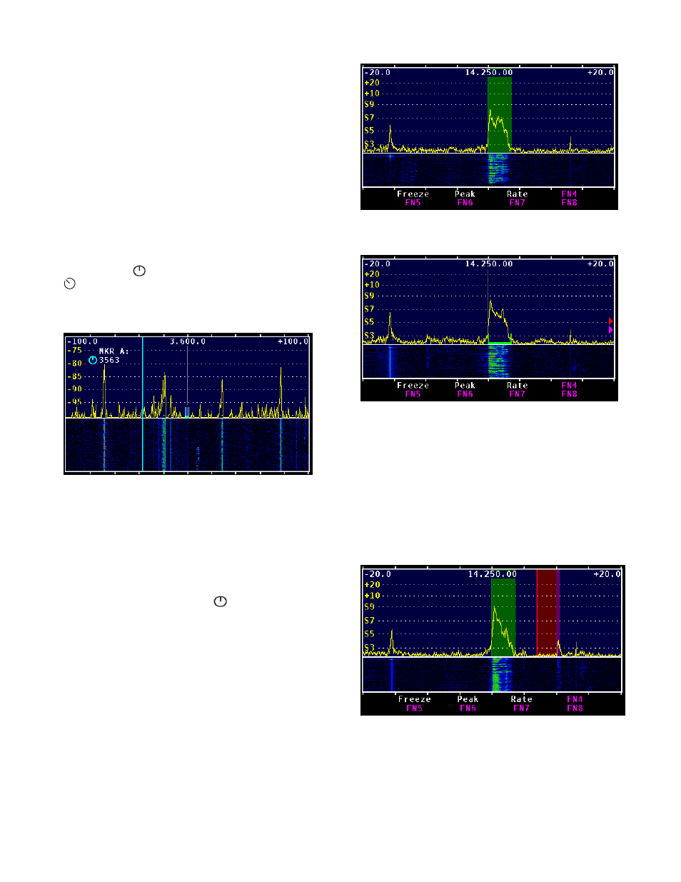 Waterfall markers, Using cursors | Elecraft PX3 Owner's Manual User Manual | Page 17 / 53