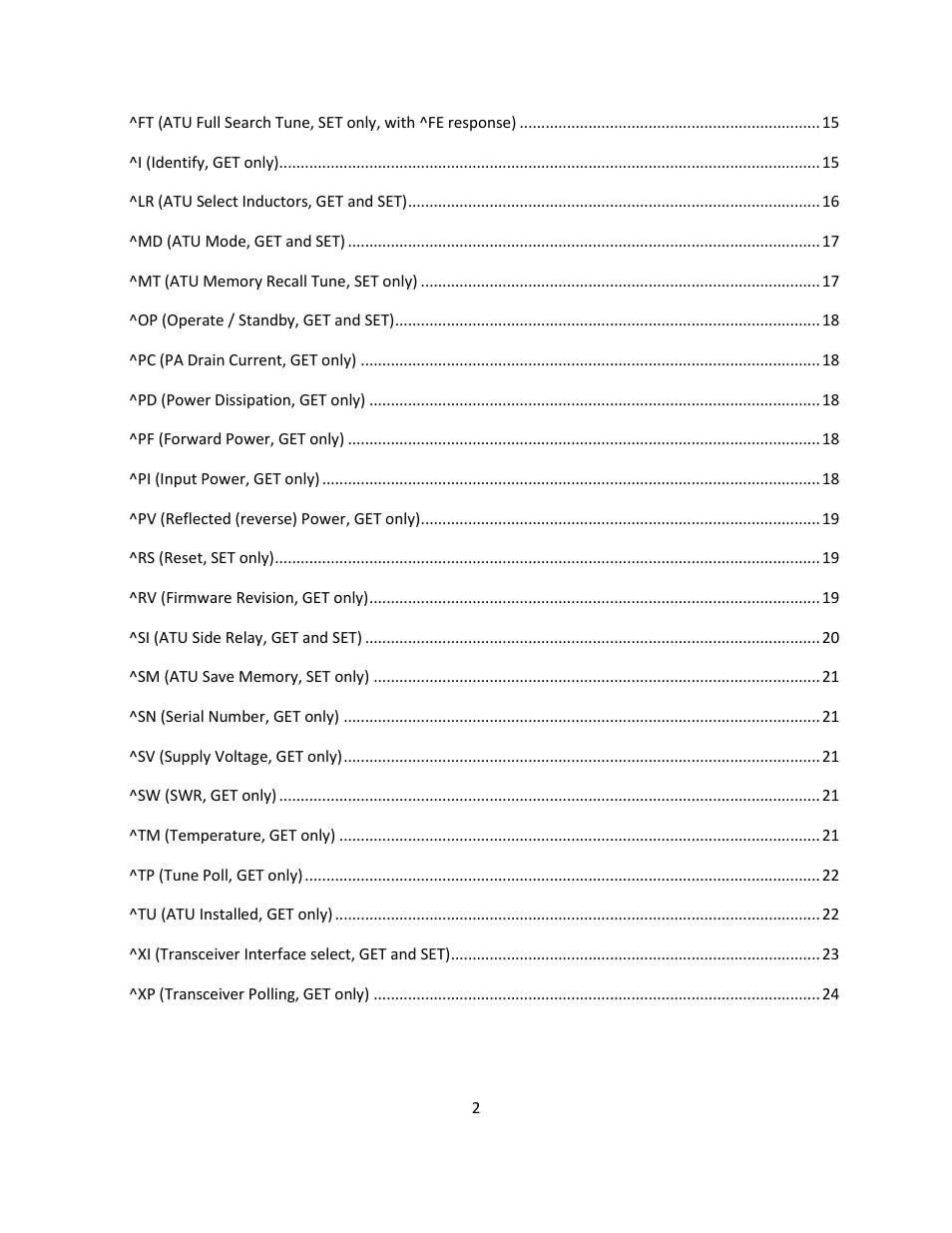 Elecraft KXPA100 Programmers Reference User Manual | Page 2 / 24