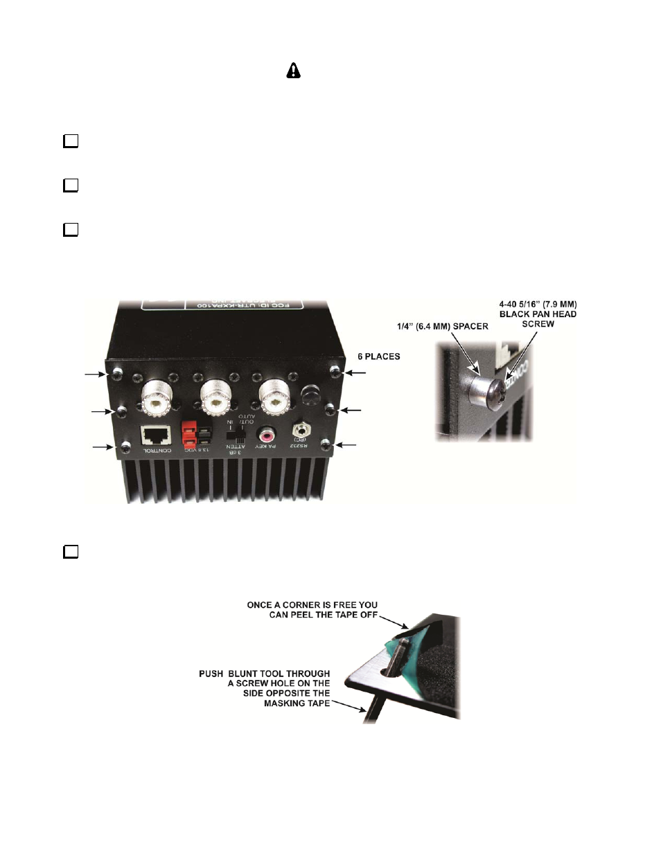 Caution | Elecraft KXAT100 Installation Manual User Manual | Page 16 / 17