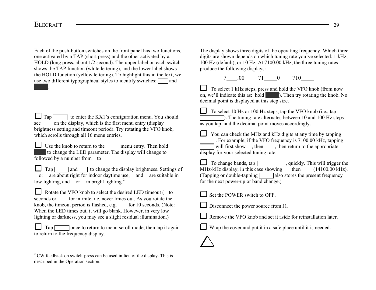 Elecraft KX1 Manual User Manual | Page 30 / 96