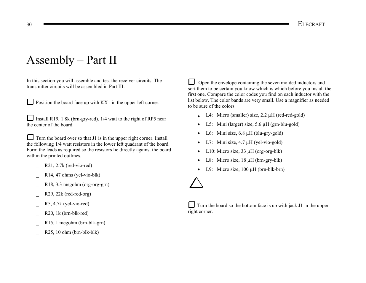 Assembly – part ii | Elecraft KX1 Manual User Manual | Page 31 / 96