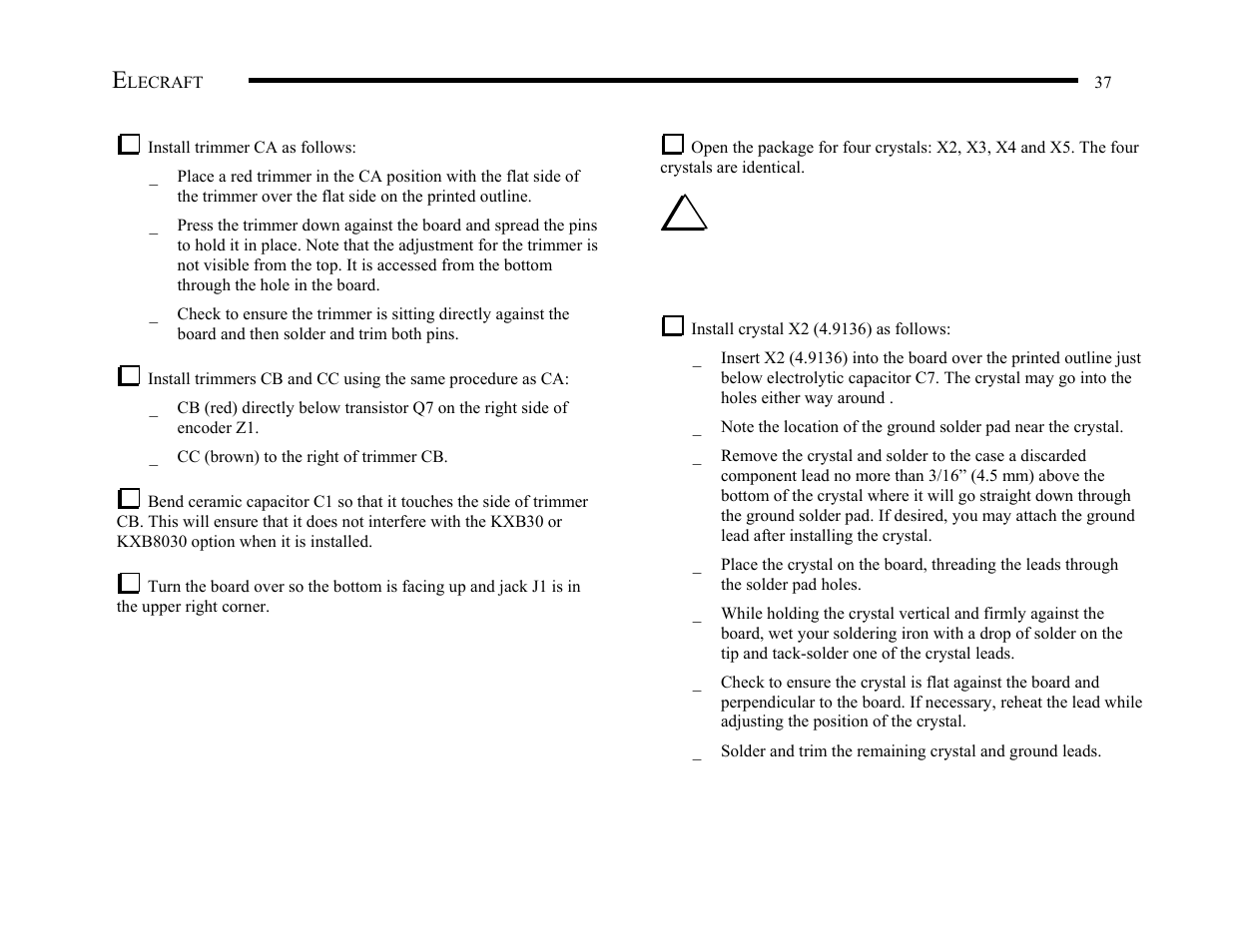 Elecraft KX1 Manual User Manual | Page 38 / 96