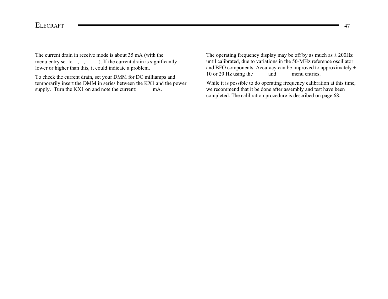 Elecraft KX1 Manual User Manual | Page 48 / 96