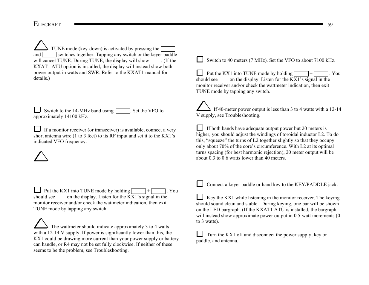 Elecraft KX1 Manual User Manual | Page 60 / 96